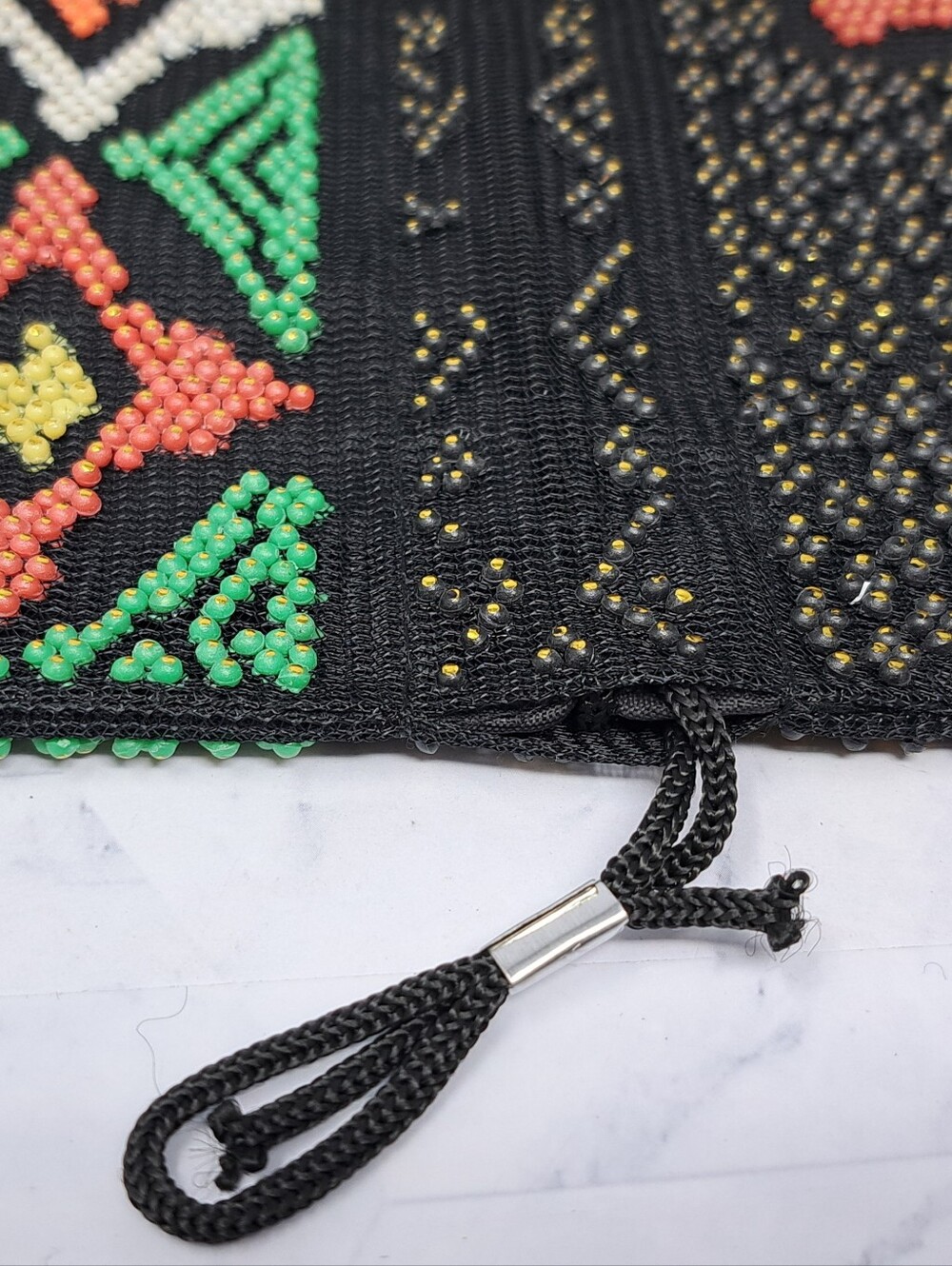 Multi-Color Beaded "Jerusalem" Drawstring Tote Bag - Picture 6 of 6